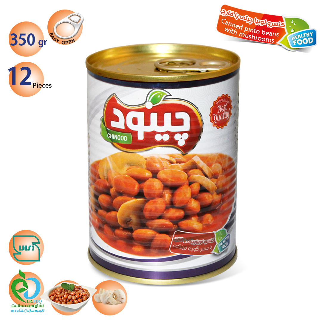 کنسرو قارچ و لوبیا 350 گرمی